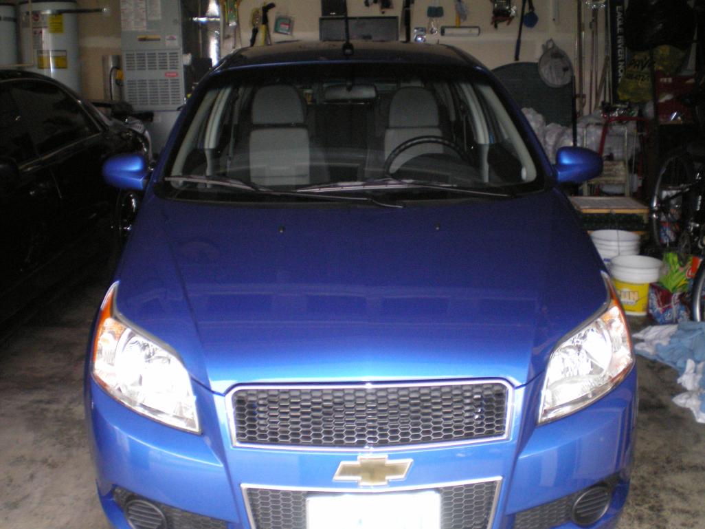 2009 Chevrolet Aveo LT in Blue - Drivers Side Profile Stock Photo